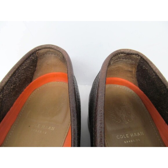Cole Haan Grand o's Maine Pinch Mens Brown Pebbled Leather Penny Loafers US 9.5 - Picture 4 of 16